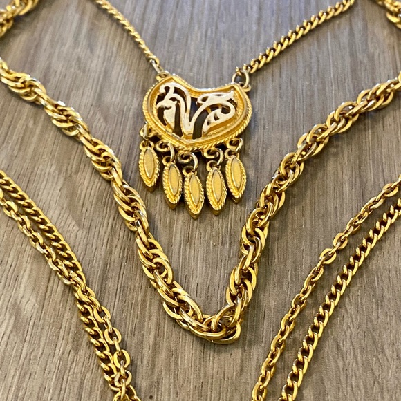 Jewelry Vintage 196s Layered Gold Tone Necklace Poshmark
